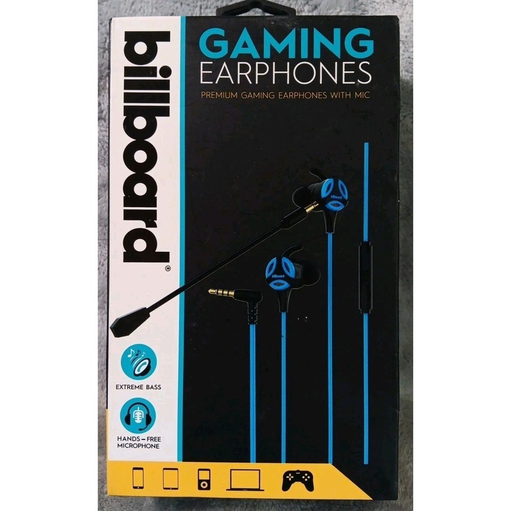Billboard Gaming Premium Earphones‎ With Mic Blue Extreme Base Model BB2846